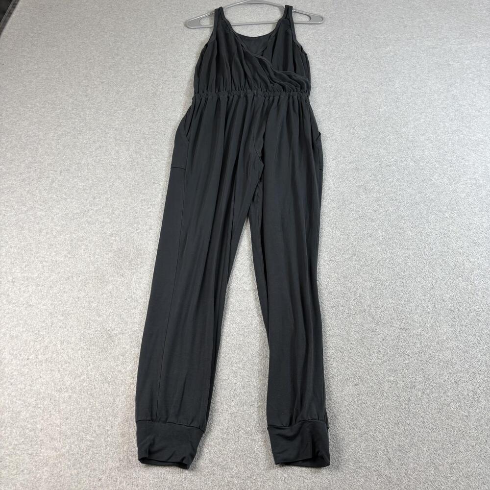 Backcountry Jumpsuit Women Small Black Sleeveless Jersey Drawstring Pockets USA - Picture 2 of 13